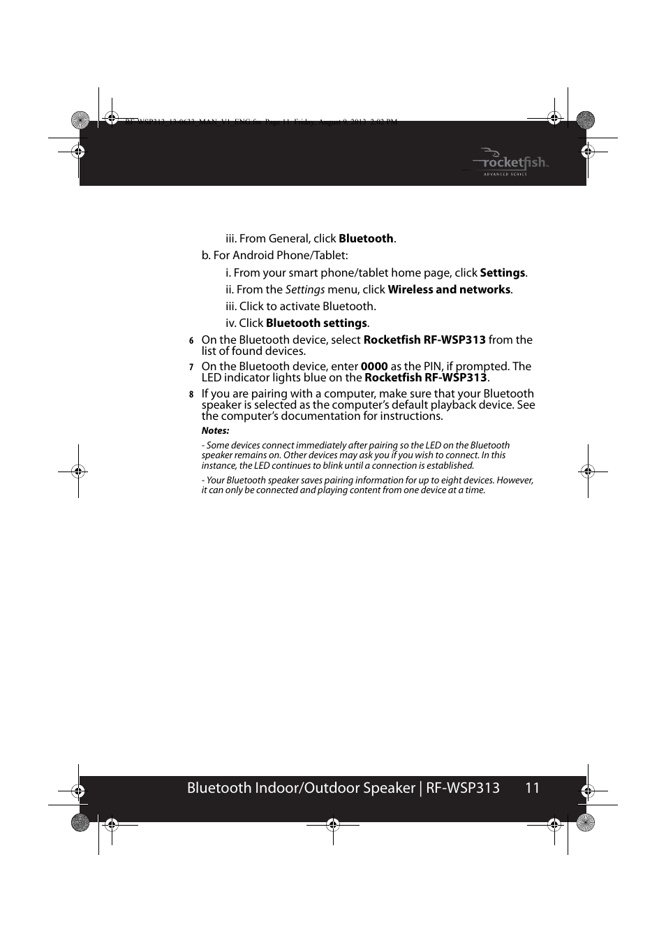 RocketFish RF-WSP313 - User Manual User Manual | Page 11 / 19