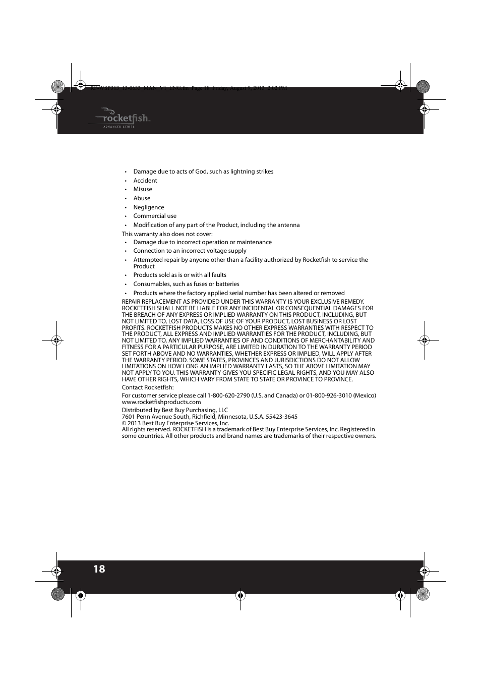 RocketFish RF-WSP313 - User Manual User Manual | Page 18 / 19
