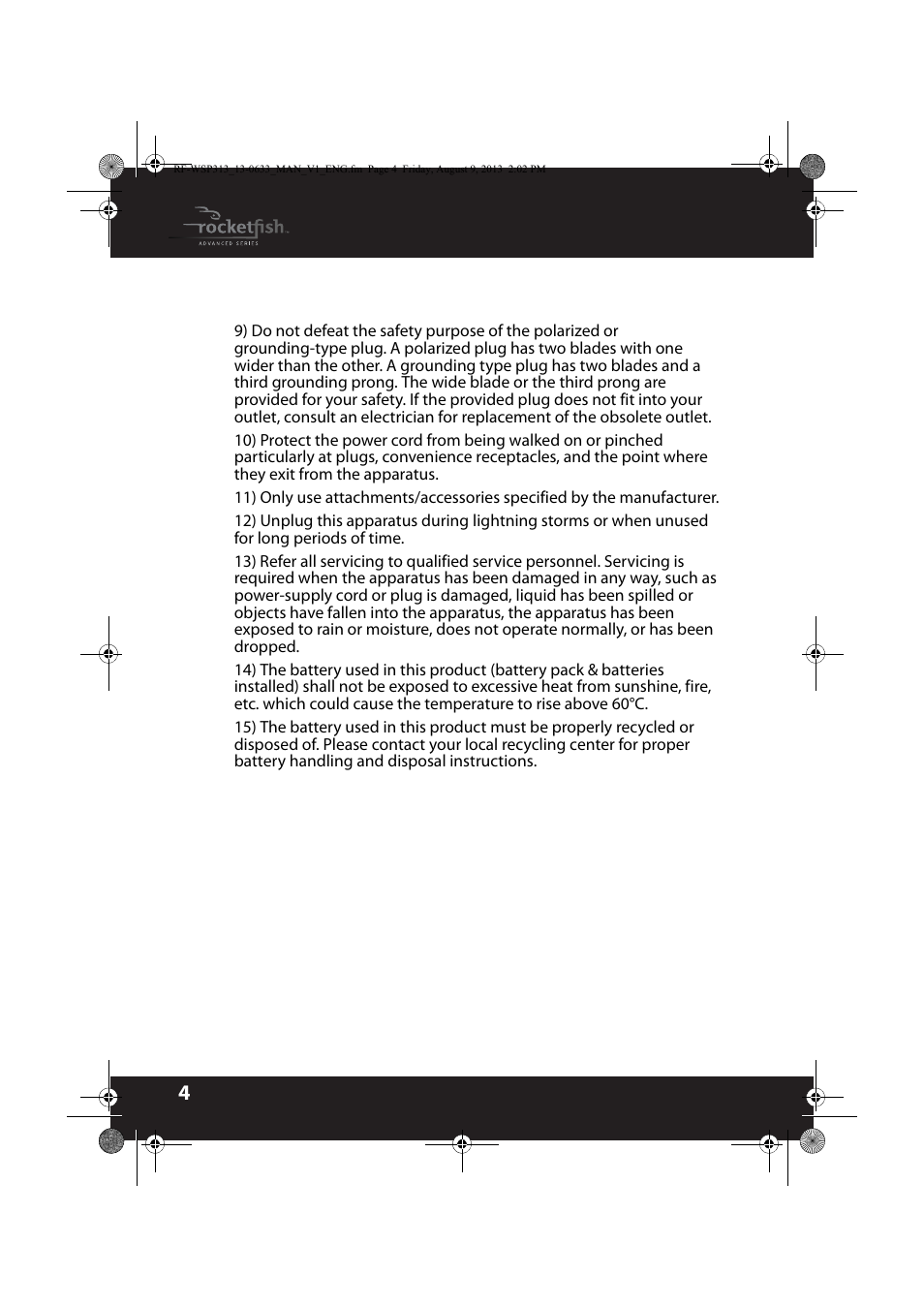 RocketFish RF-WSP313 - User Manual User Manual | Page 4 / 19
