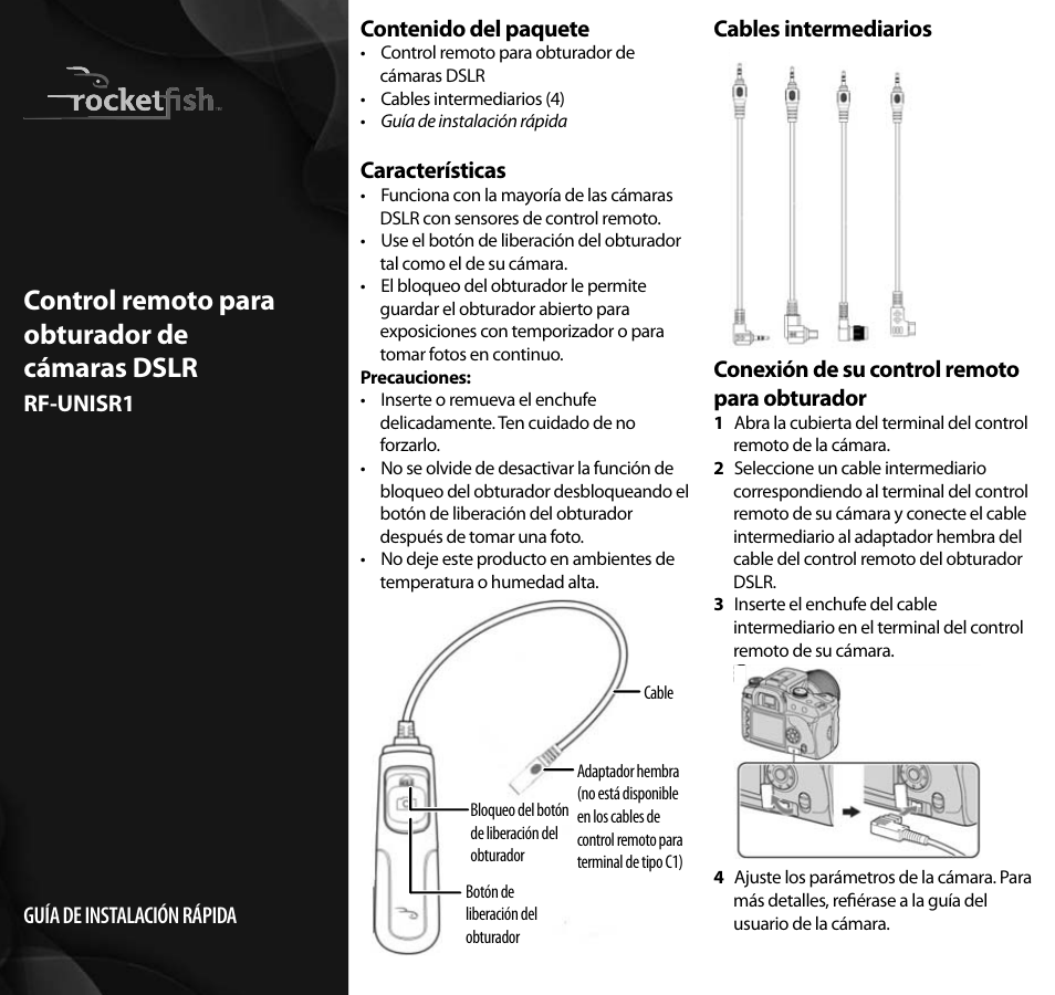 RocketFish RF-UNISR1 - Quick Setup Guide User Manual | 2 pages