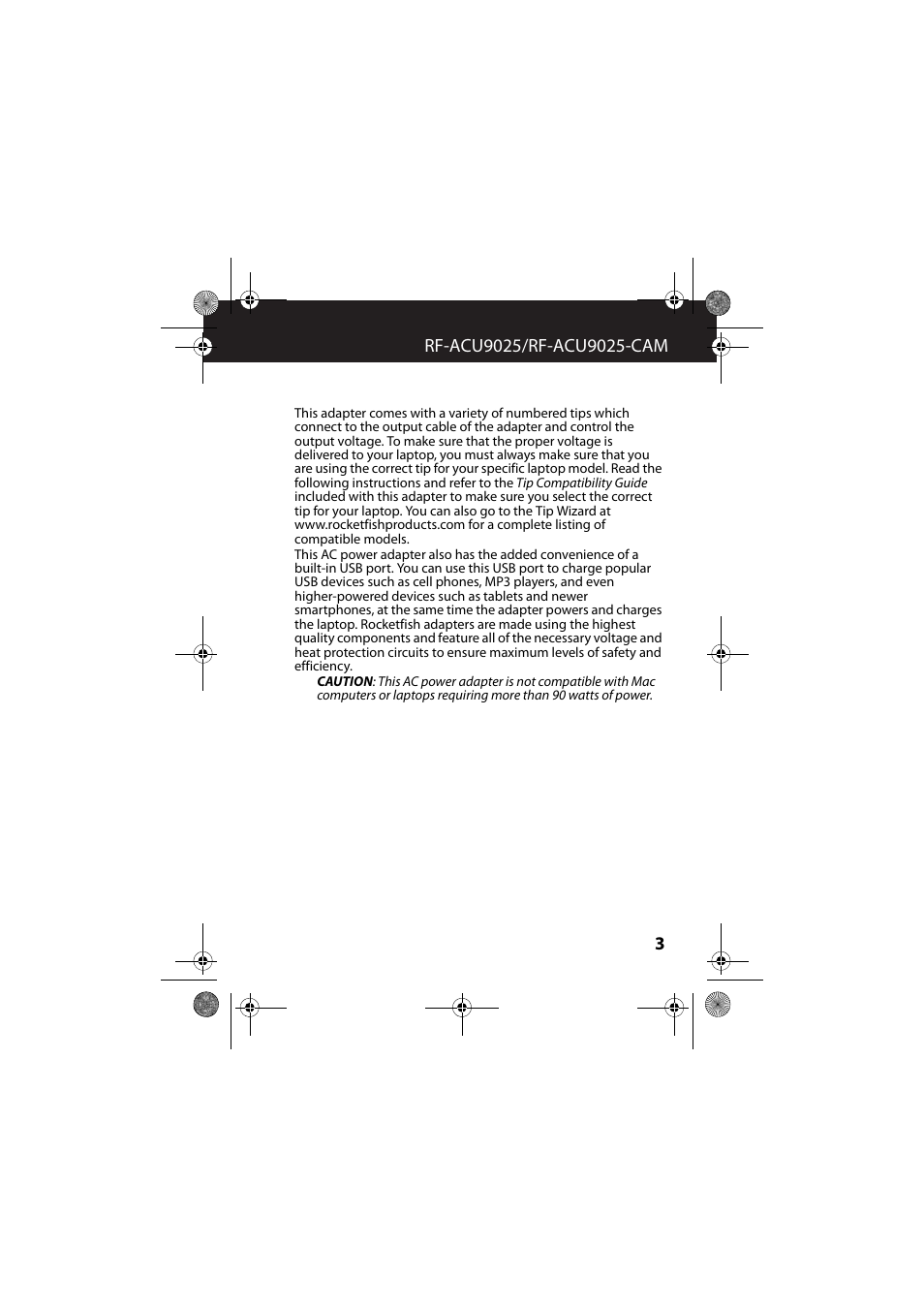 RocketFish RF-ACU9025 - User Manual User Manual | Page 3 / 19