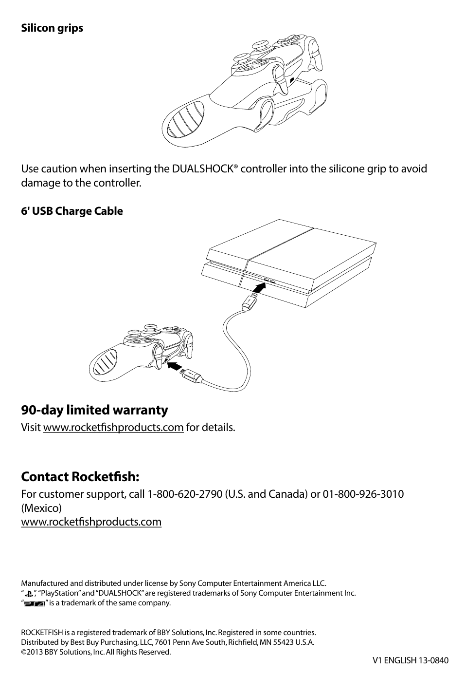 Day limited warranty, Contact rocketfish | RocketFish RF-LK101 - User Manual User Manual | Page 2 / 2