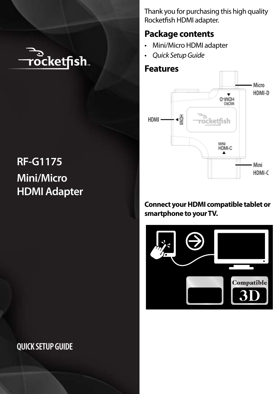 RocketFish RF-G1175 - Quick Setup Guide User Manual | 2 pages