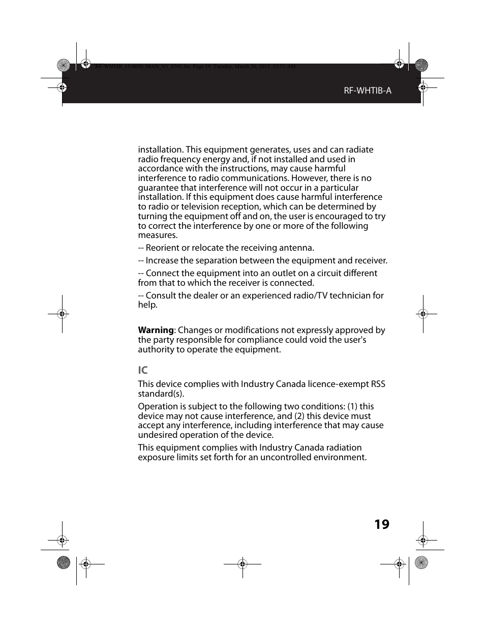 RocketFish RF-WHTIB - User Manual User Manual | Page 19 / 24