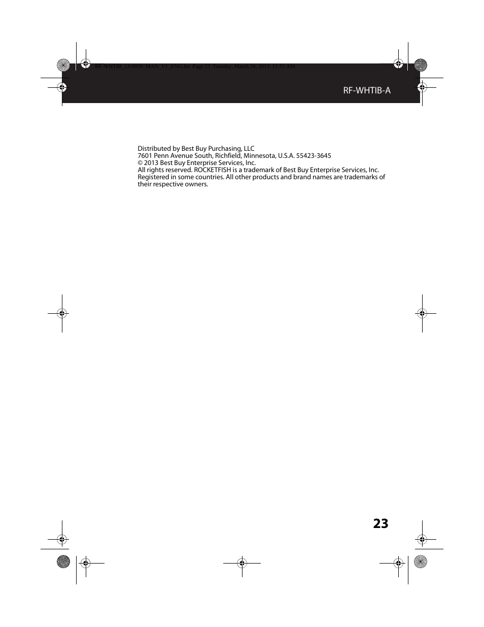 RocketFish RF-WHTIB - User Manual User Manual | Page 23 / 24