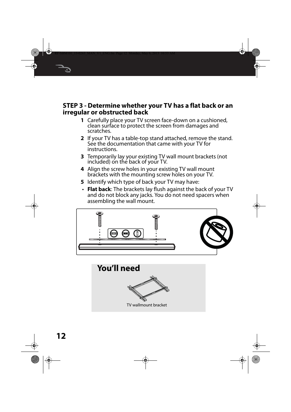 You’ll need | RocketFish RF-SBM101 - User Manual User Manual | Page 12 / 25