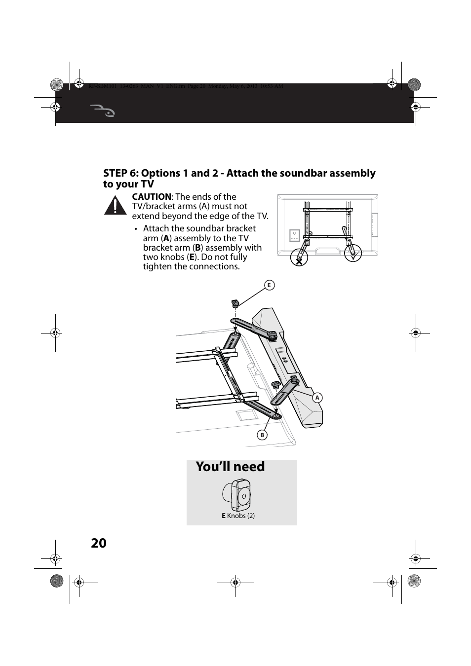 You’ll need | RocketFish RF-SBM101 - User Manual User Manual | Page 20 / 25