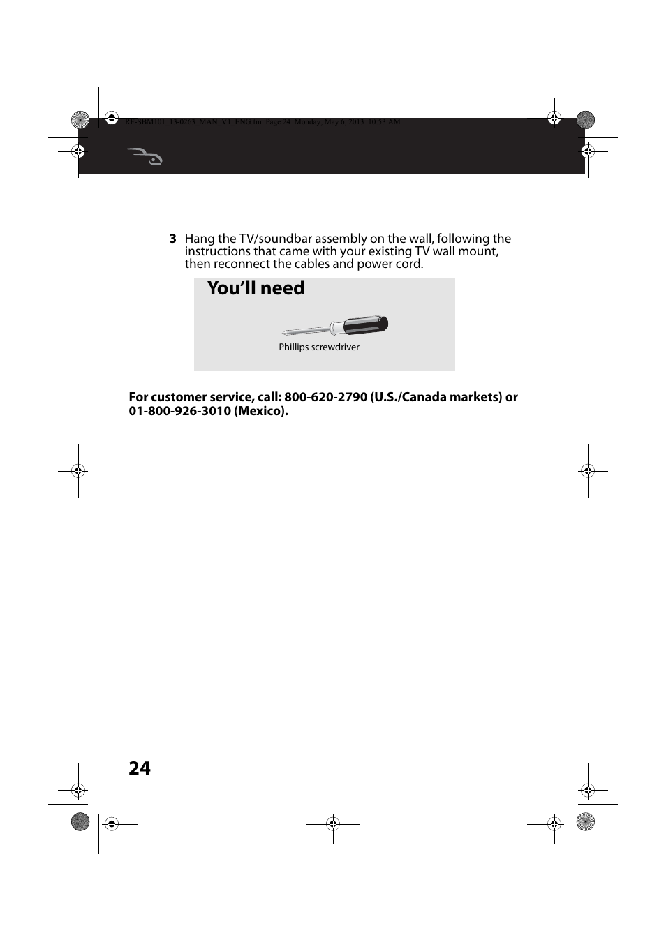 You’ll need | RocketFish RF-SBM101 - User Manual User Manual | Page 24 / 25