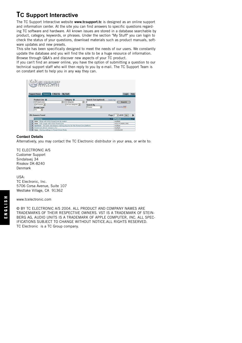 C support interactive | TC Electronic VSS3 TDM User Manual | Page 2 / 22