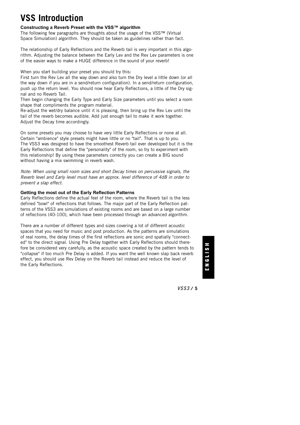 Vss introduction | TC Electronic VSS3 TDM User Manual | Page 5 / 22