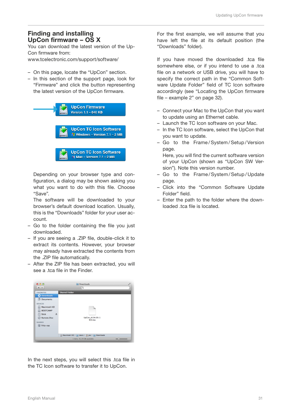 Finding and installing upcon firmware – os x | TC Electronic UpCon User Manual | Page 35 / 48
