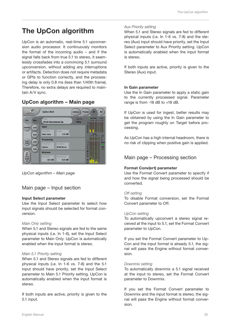 The upcon algorithm, Upcon algorithm – main page | TC Electronic UpCon User Manual | Page 39 / 48