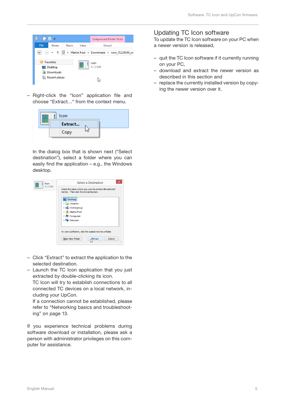 Updating tc icon software | TC Electronic UpCon User Manual | Page 9 / 48