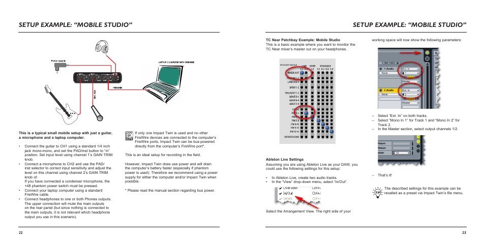 Setup example: “mobile studio | TC Electronic Impact Twin User Manual | Page 13 / 24