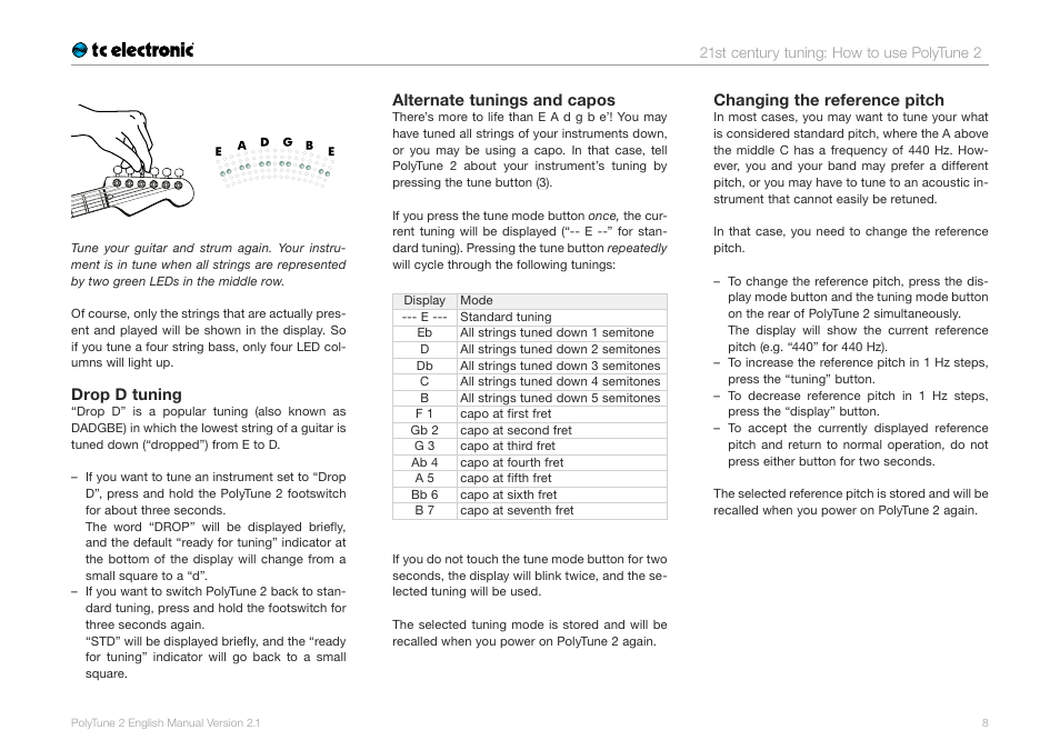 TC Electronic PolyTune 2 User Manual | Page 10 / 13