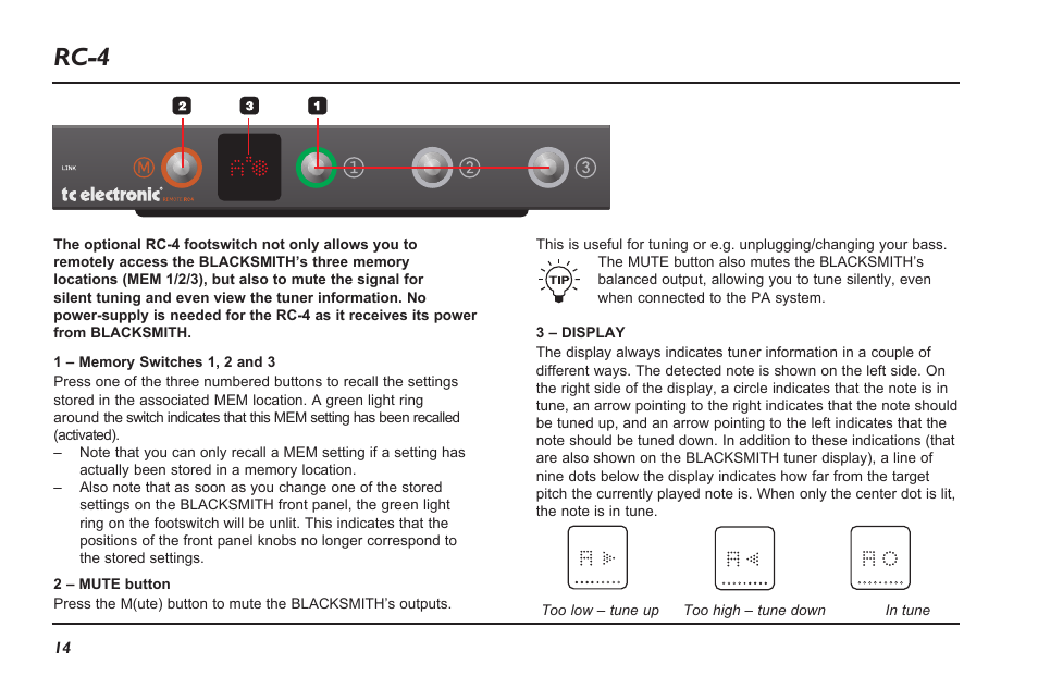 Rc-4 | TC Electronic Blacksmith User Manual | Page 16 / 24