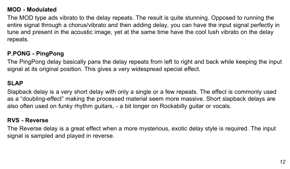 TC Electronic Flashback Delay User Manual | Page 12 / 18
