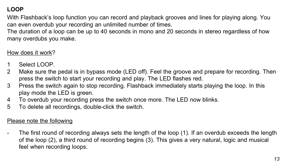 TC Electronic Flashback Delay User Manual | Page 13 / 18