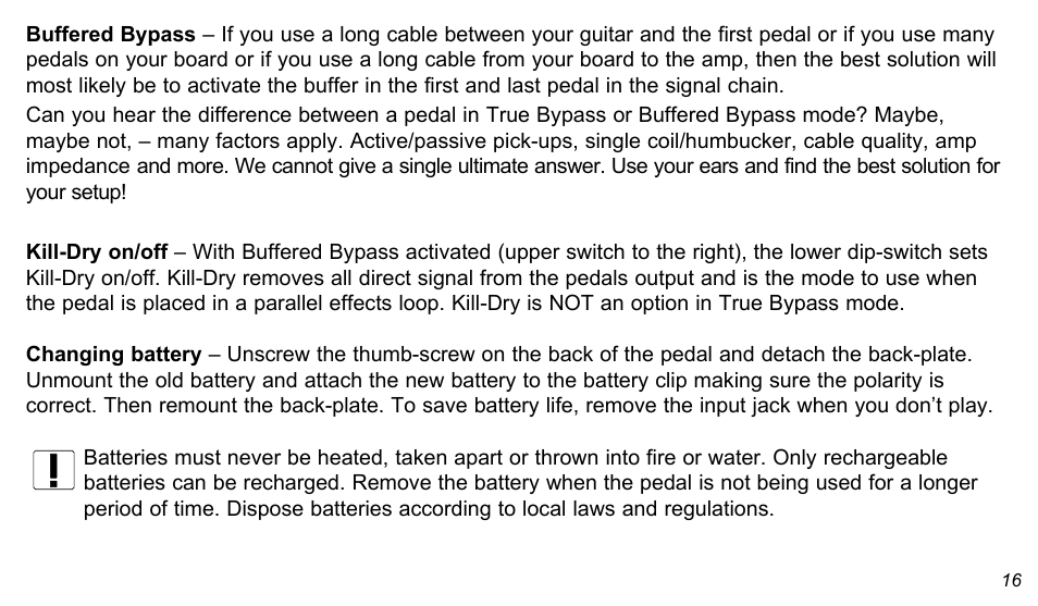 TC Electronic Flashback Delay User Manual | Page 16 / 18
