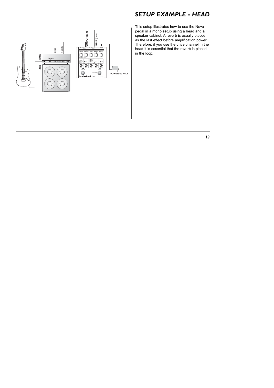 Setup example - head, Programmable digital reverb | TC Electronic NR-1 Nova Reverb User Manual | Page 13 / 16