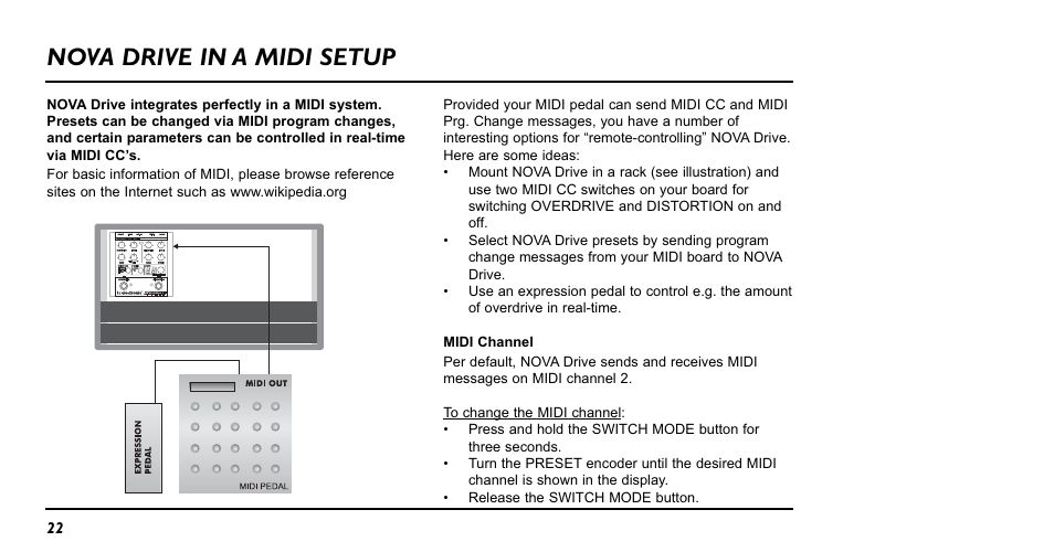 Nova drive in a midi setup | TC Electronic NDR-1 Nova Drive User Manual | Page 22 / 26