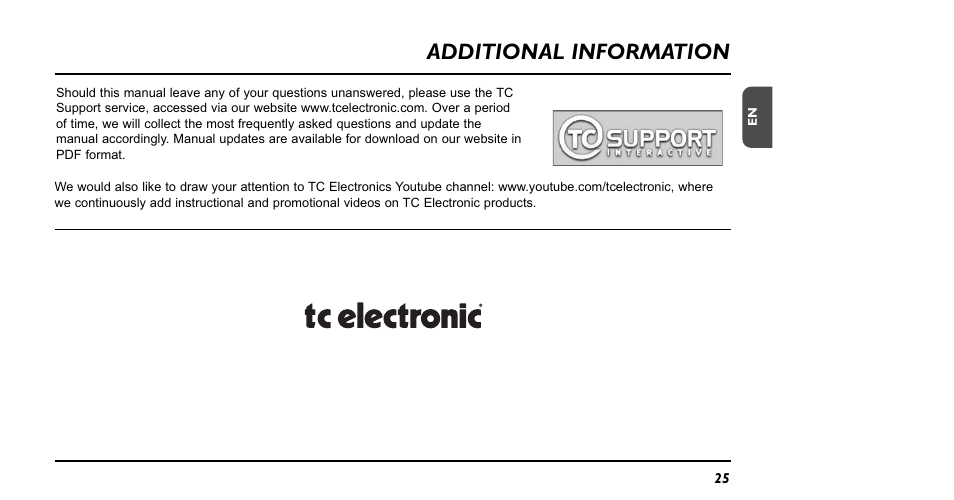Additional information | TC Electronic NDR-1 Nova Drive User Manual | Page 25 / 26