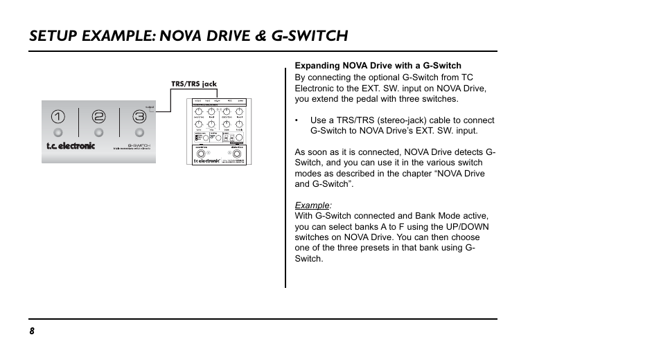 Setup example: nova drive & g-switch | TC Electronic NDR-1 Nova Drive User Manual | Page 8 / 26