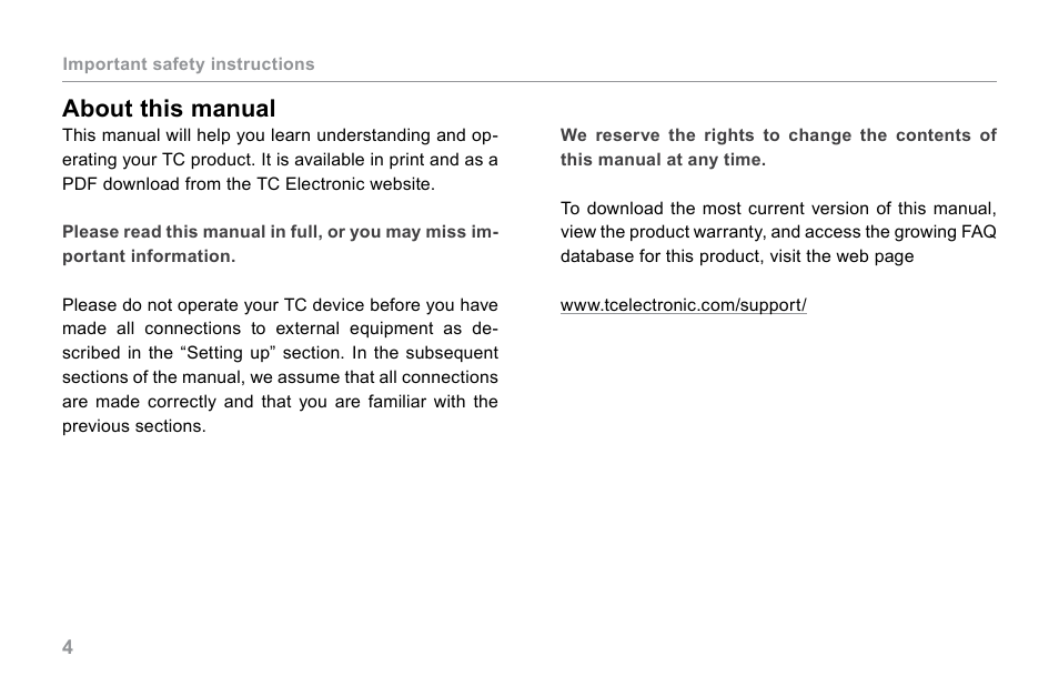 About this manual | TC Electronic BG250-210 User Manual | Page 8 / 22