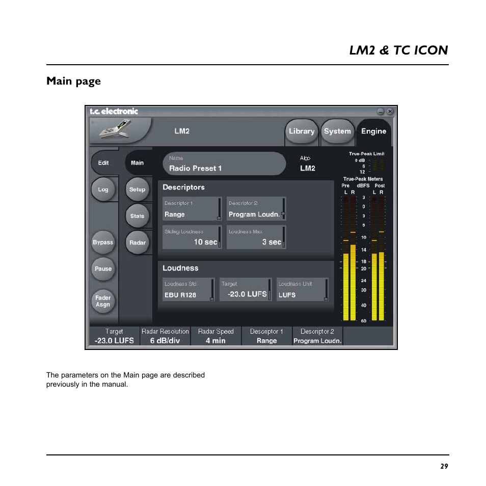 Lm2 & tc icon, Main page | TC Electronic LM2 User Manual | Page 29 / 46