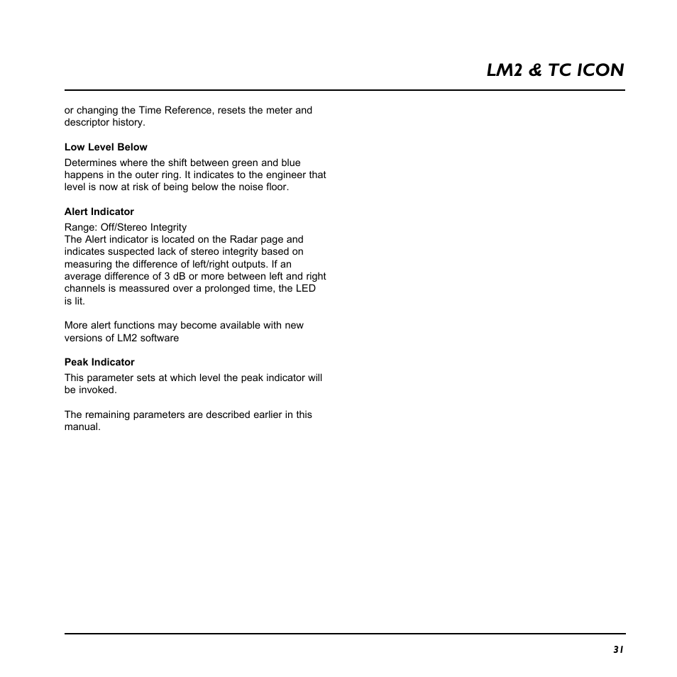 Lm2 & tc icon | TC Electronic LM2 User Manual | Page 31 / 46