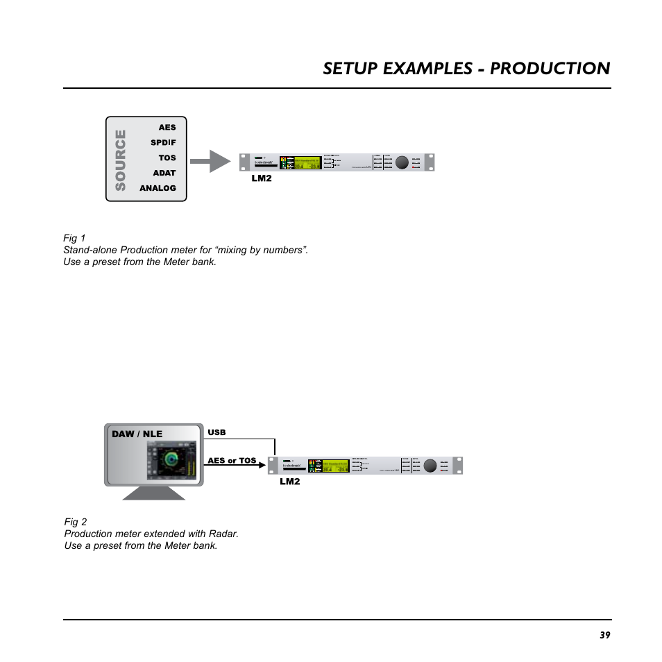 Setup examples - production | TC Electronic LM2 User Manual | Page 39 / 46