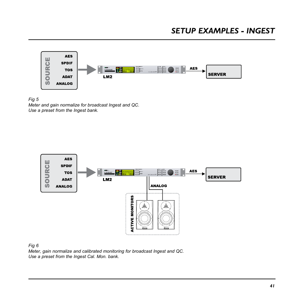 Setup examples - ingest | TC Electronic LM2 User Manual | Page 41 / 46