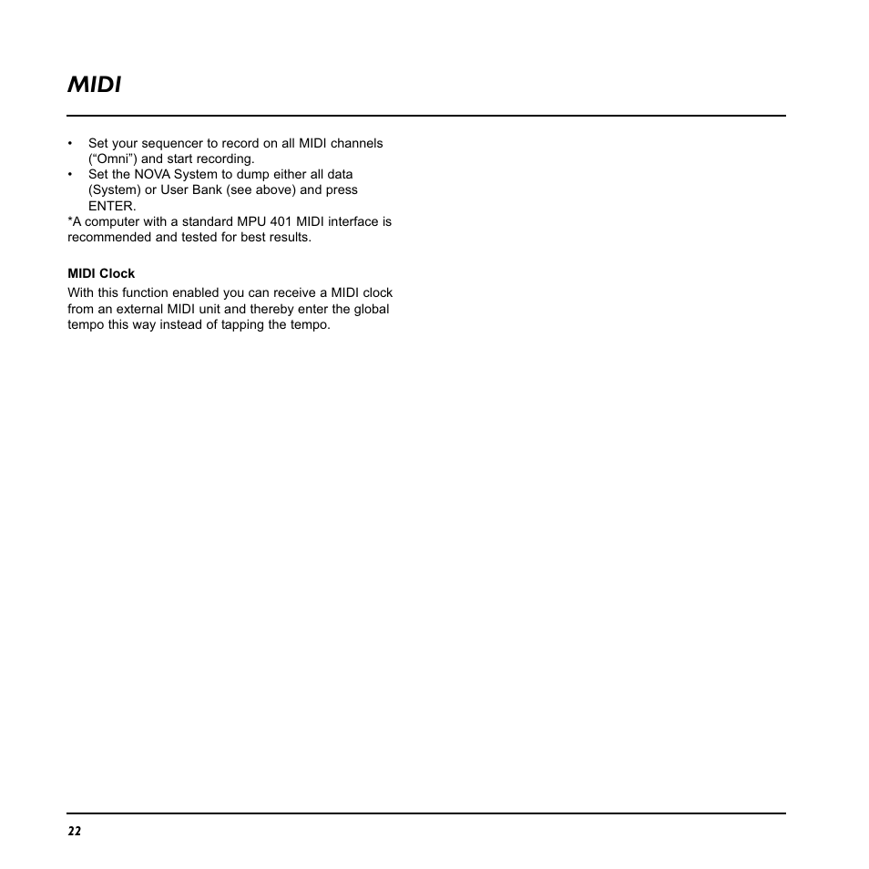 Midi | TC Electronic Nova System User Manual | Page 22 / 46