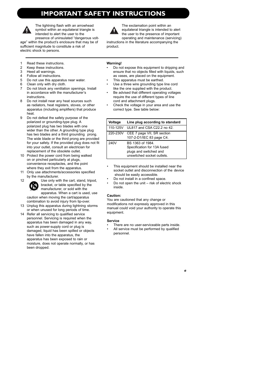 Important safety instructions | TC Electronic M350 User Manual | Page 3 / 34