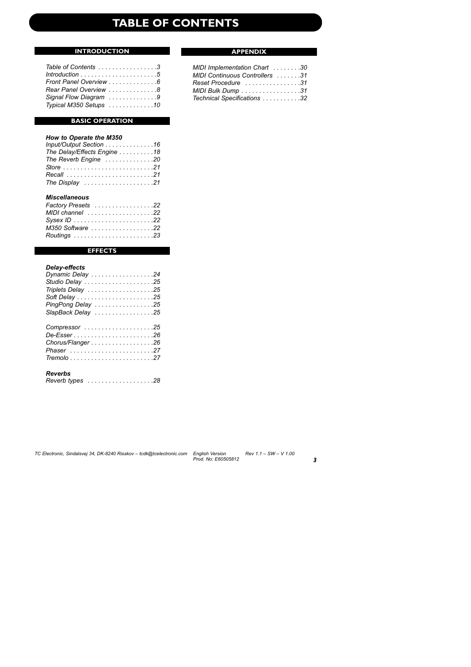 TC Electronic M350 User Manual | Page 5 / 34