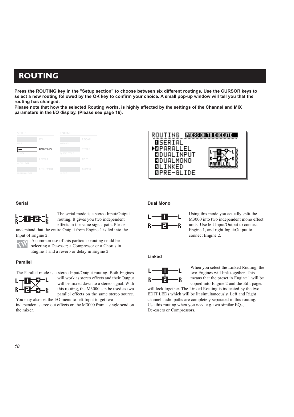 Routing | TC Electronic M3000 User Manual | Page 20 / 78