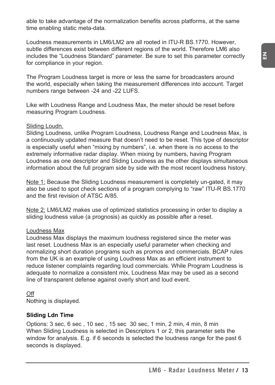 TC Electronic LM2 Plug-in User Manual | Page 13 / 24