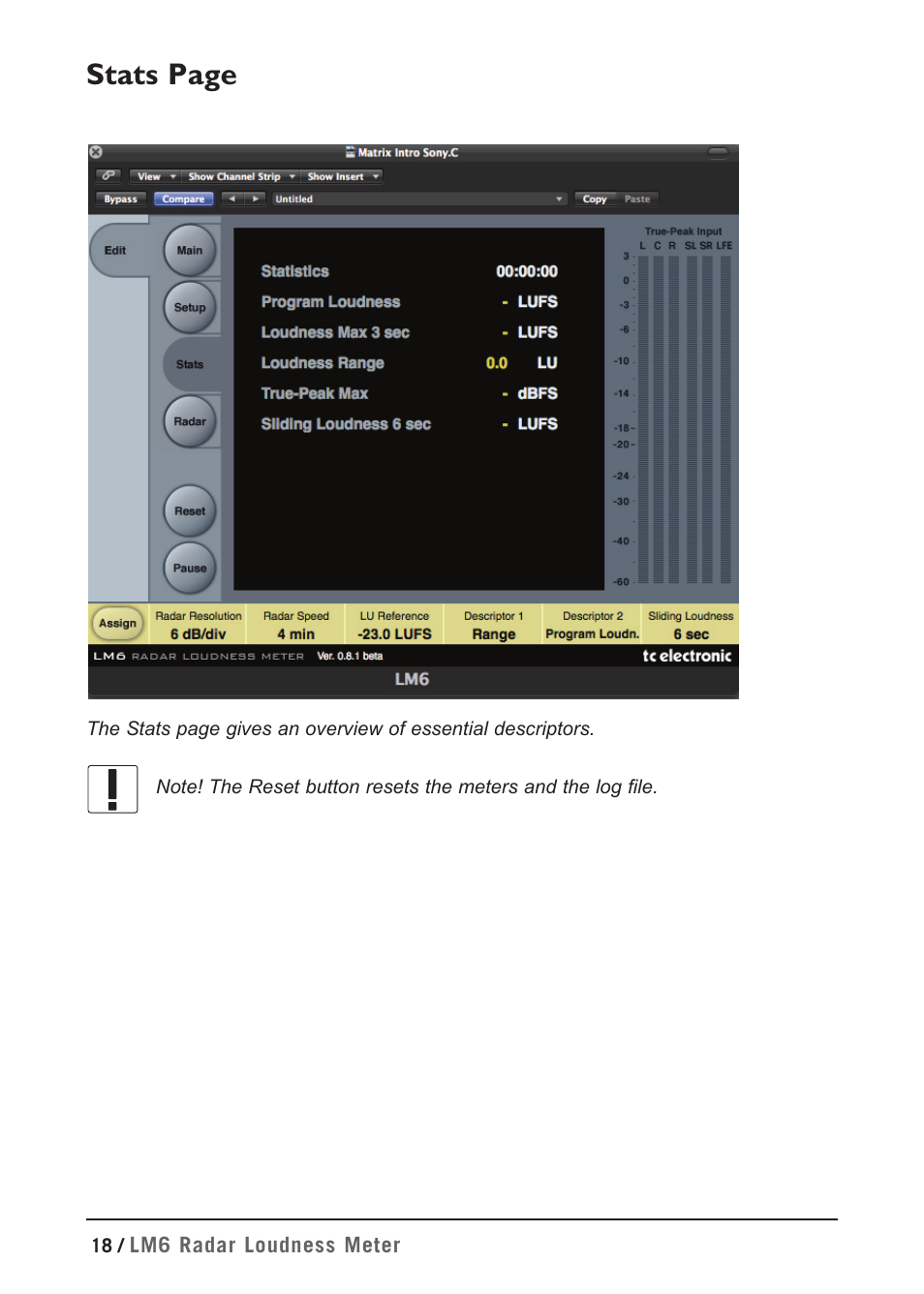 Stats page | TC Electronic LM2 Plug-in User Manual | Page 18 / 24