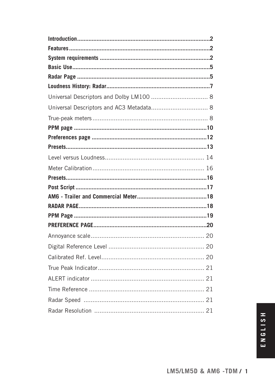 TC Electronic Radar Meter Bundle TDM User Manual | Page 3 / 24