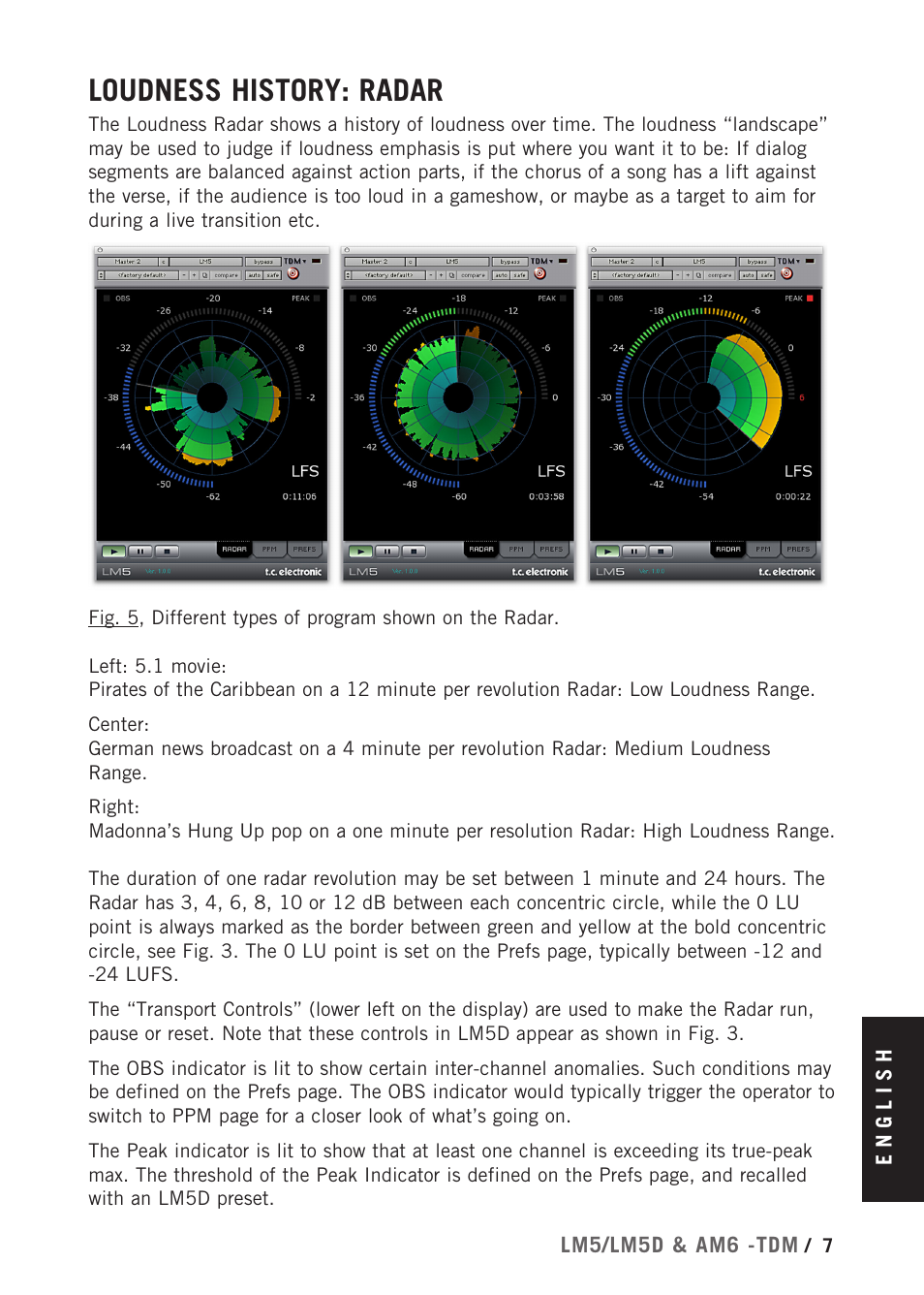 Loudness history: radar | TC Electronic Radar Meter Bundle TDM User Manual | Page 9 / 24