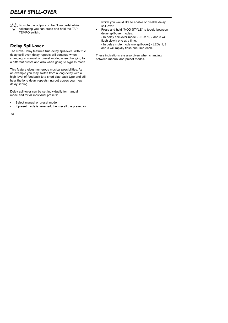 Delay spill-over | TC Electronic ND-1 Nova Delay User Manual | Page 14 / 20