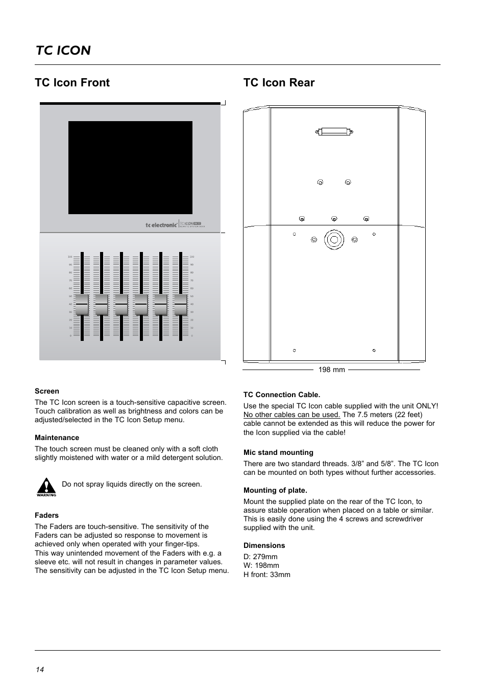 Tc icon, Tc icon front tc icon rear | TC Electronic DB8 MKII User Manual | Page 14 / 50