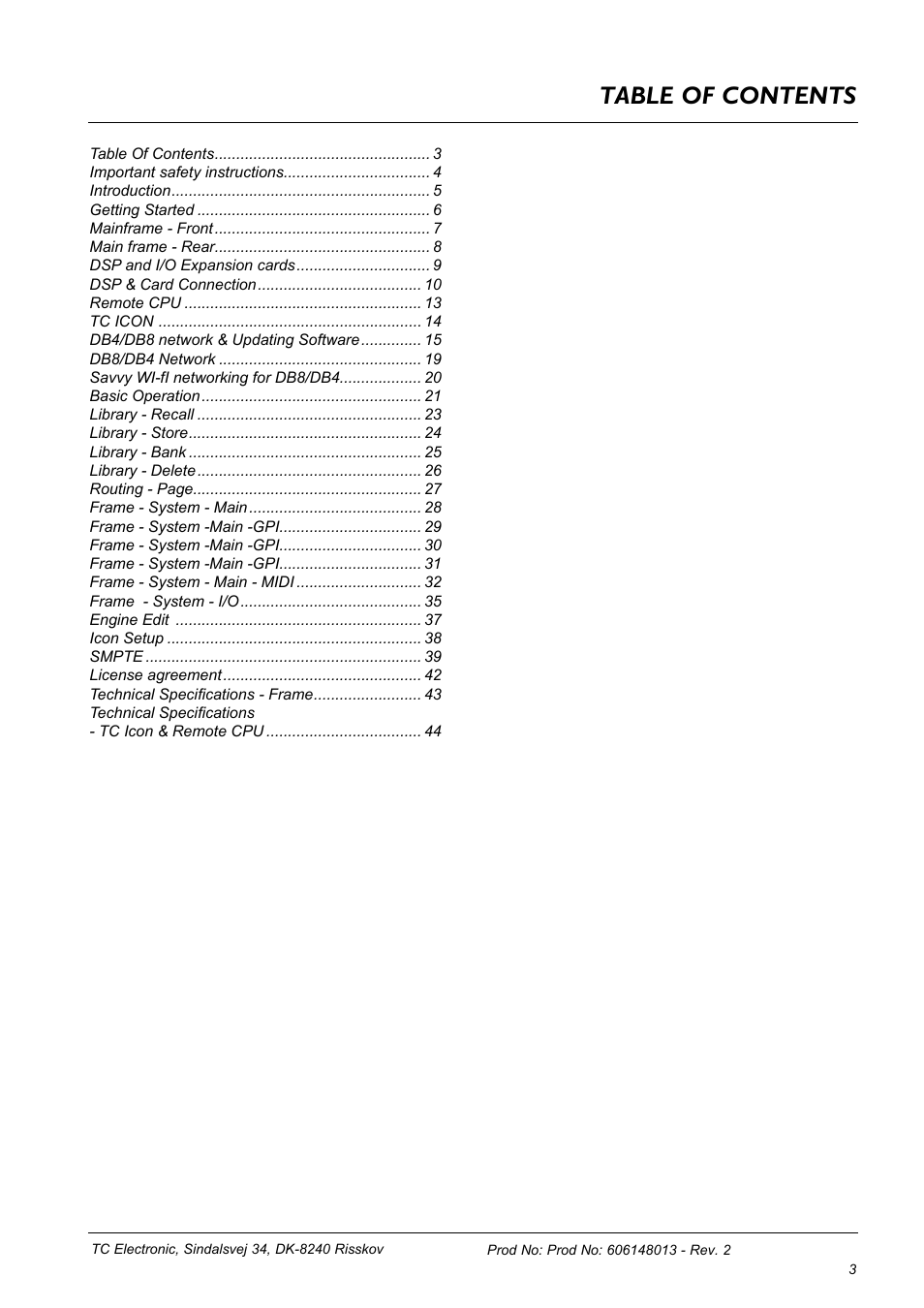 TC Electronic DB8 MKII User Manual | Page 3 / 50