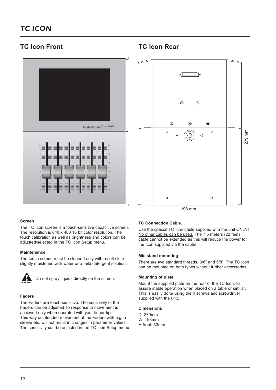 Tc icon, Tc icon front tc icon rear | TC Electronic Broadcast 6000 User Manual | Page 10 / 68