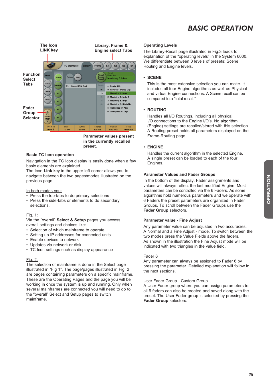 Page head, Basic operation | TC Electronic Broadcast 6000 User Manual | Page 25 / 68