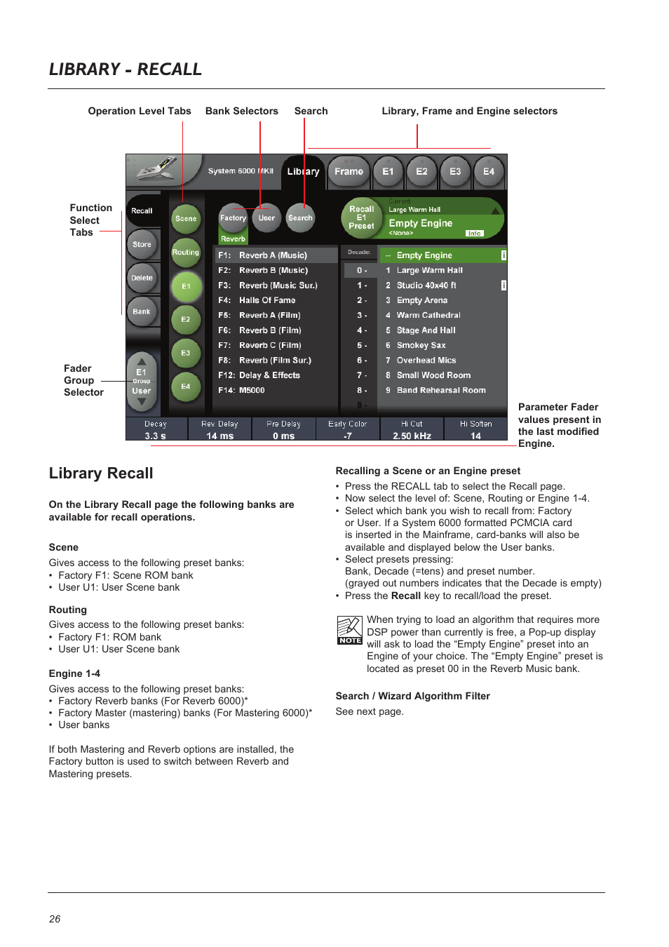 Library - recall, Library recall | TC Electronic Broadcast 6000 User Manual | Page 26 / 68