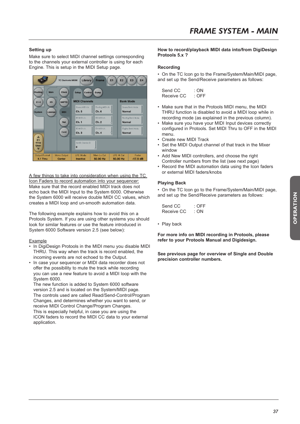 Page head, Page head frame system - main | TC Electronic Broadcast 6000 User Manual | Page 37 / 68