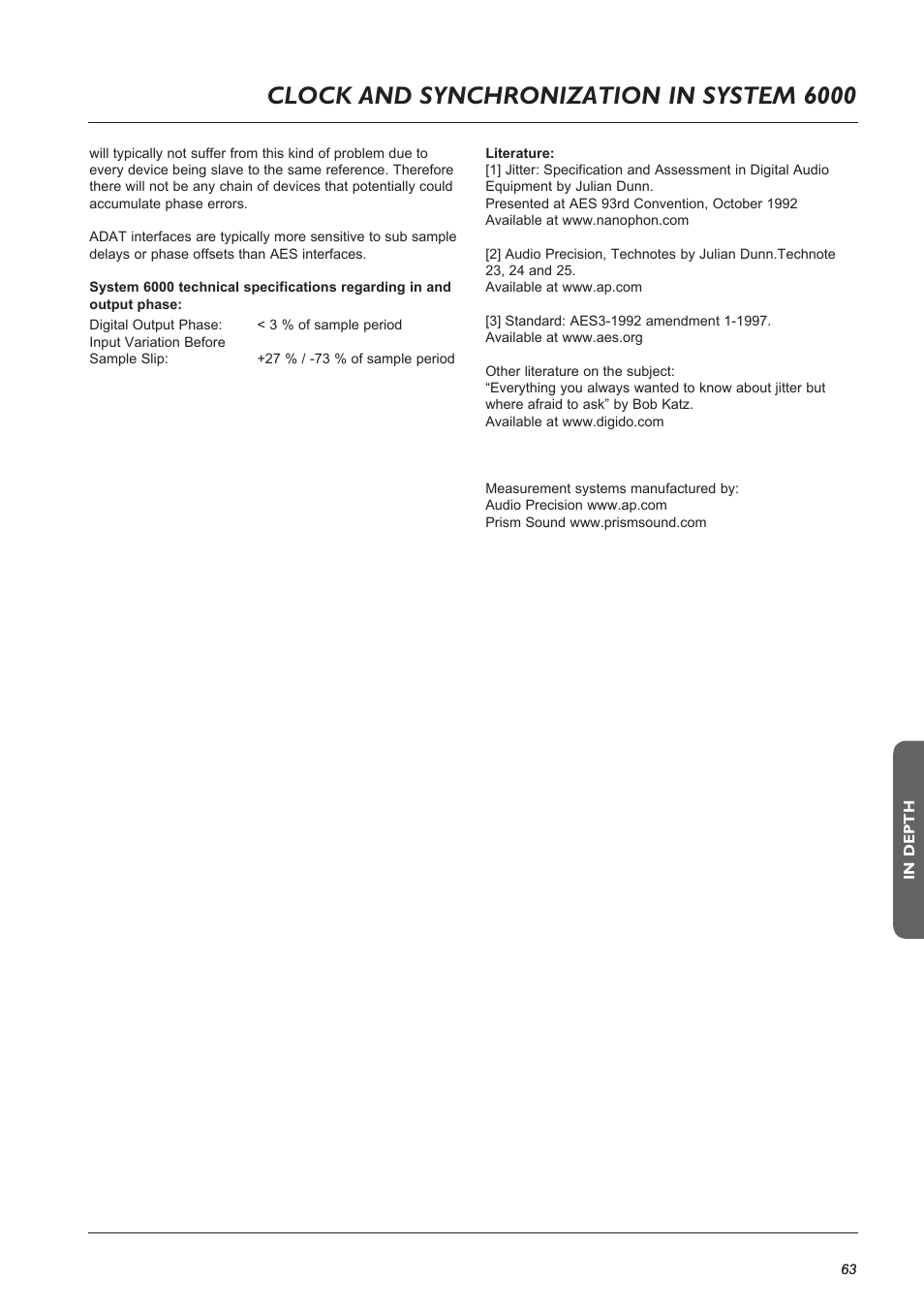 Page head, Page head clock and synchronization in system 6000 | TC Electronic Broadcast 6000 User Manual | Page 63 / 68