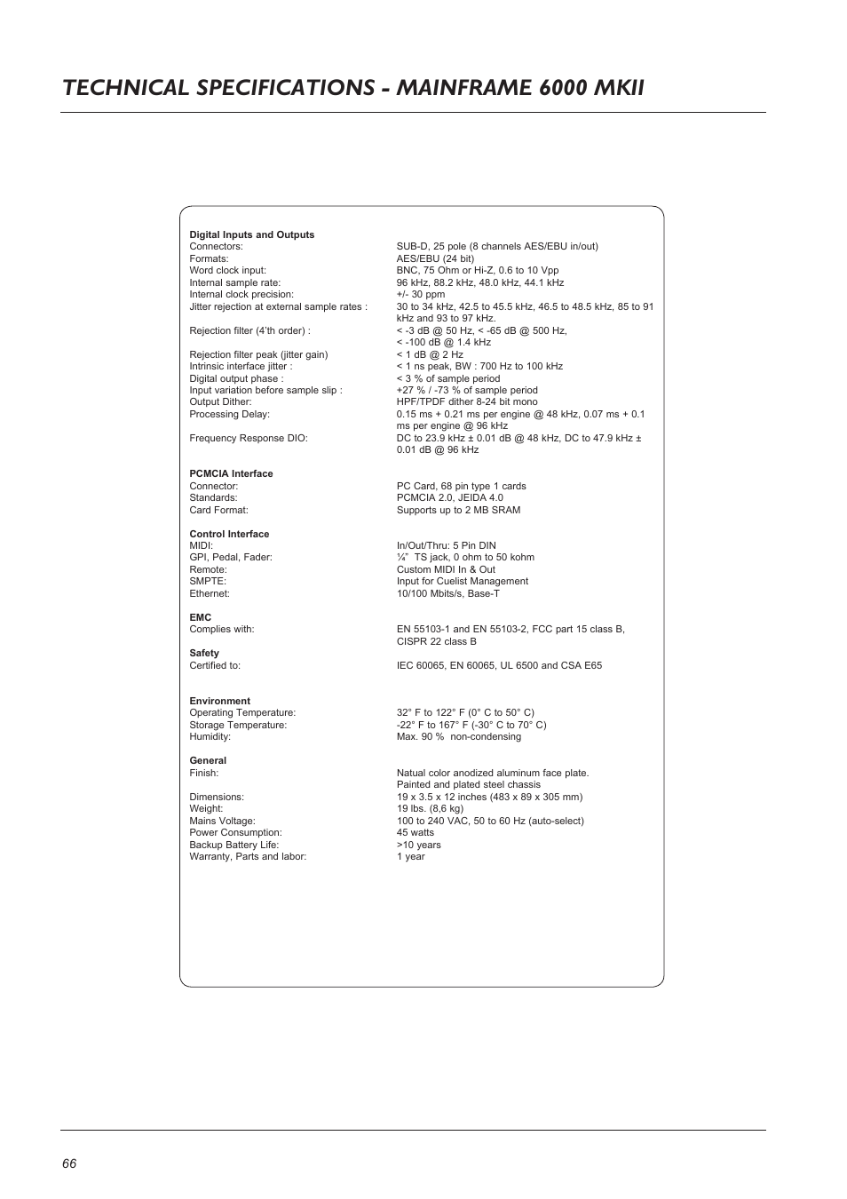 TC Electronic Broadcast 6000 User Manual | Page 66 / 68