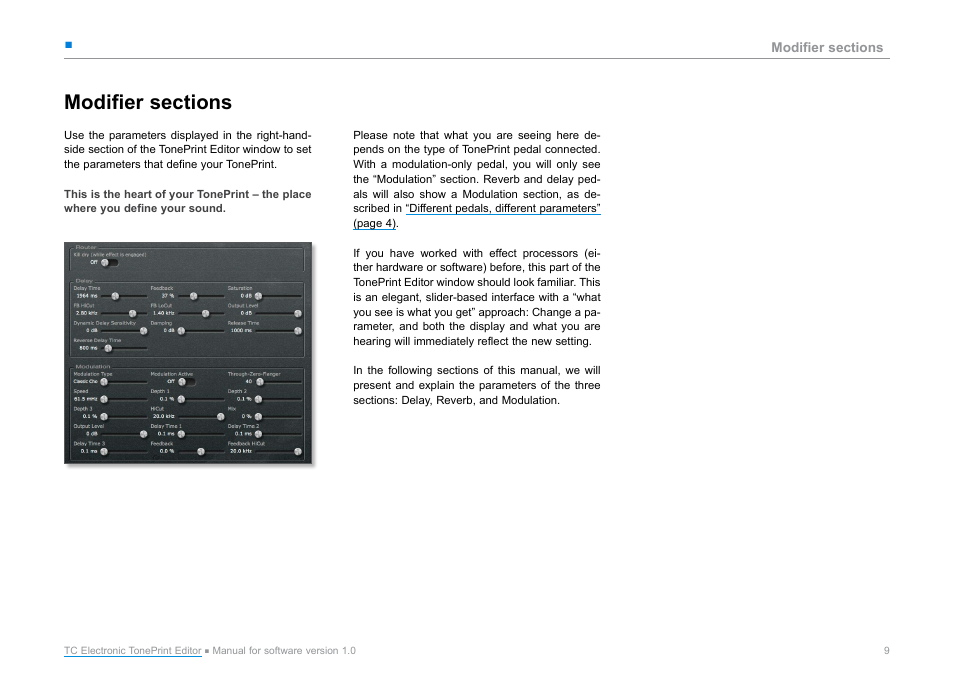 Modifier sections | TC Electronic TonePrint Editor User Manual | Page 11 / 19